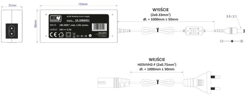 Rysunek techniczny zasilacza EA 20084D1