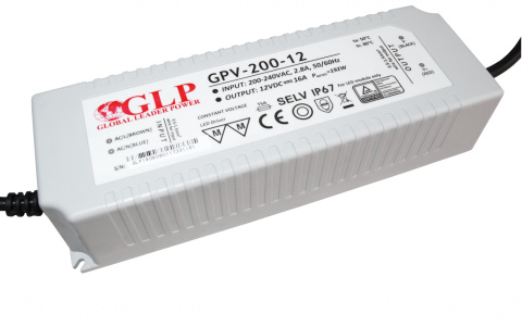 Zasilacz LED 12V 192W hermetyczny GPV-200-12