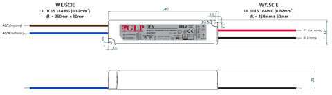 Rysunek techniczny zasilacza GPV-35-24