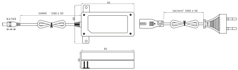 Zasilacz wtyczkowy 12V 36W 3A impulsowy EBD3612