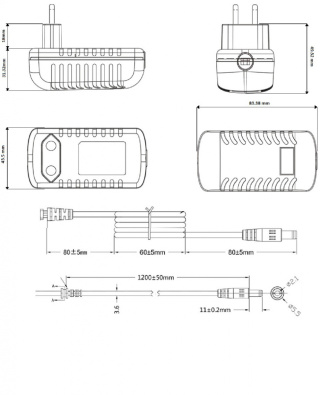 Zasilacz wtyczkowy 6V 6W 1A impulsowy POSB06100A