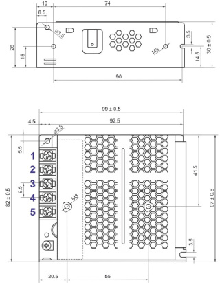 Zasilacz modułowy 12V 72W 6A siatkowy POS-75-12-C2