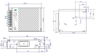 Zasilacz modułowy 12V 100W 8.4A siatkowy POS-100-12-C2