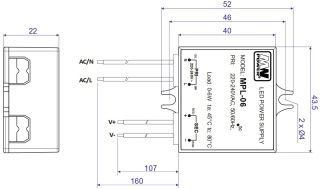 Zasilacz 24V 6W 0.25A LED dopuszkowy do puszki mini MPL-06-24