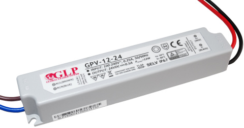 Zasilacz LED 24V 12W hermetyczny GPV-12-24