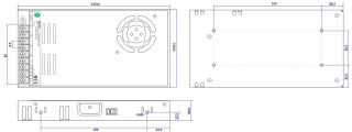 Zasilacz modułowy 5V 300W 60A siatkowy POS-350-5-C2