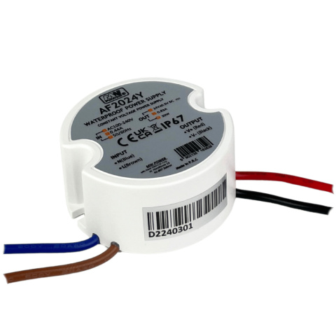 Widok boczny zasilacza LED do puszki 20W 24V DC 0,83A MW Power