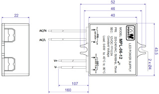 Zasilacz 12V 6W 0.5A LED dopuszkowy do puszki mini MPL-06-12