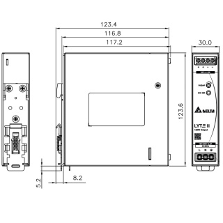 Zasilacz 24V 120W 5A na szynę DIN Delta regulowany DRL-24V120W1EN