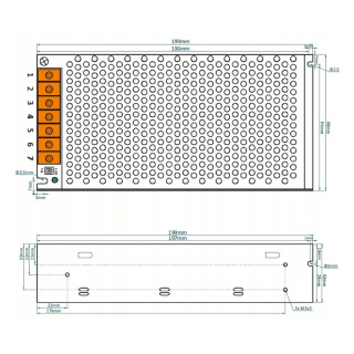 Zasilacz modułowy 12V 150W 12.5A LED regulowany DC slim ADL-150-12