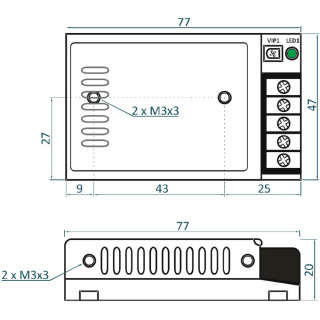 Zasilacz modułowy 12V 15W 1.25A LED regulowany DC slim ADL-15-12