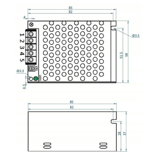 Zasilacz modułowy 12V 60W 5A LED regulowany DC slim ADL-60-12