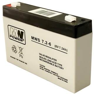Akumulator AGM 6V 7.2Ah bezobsługowy bateria MWS 7.2-6