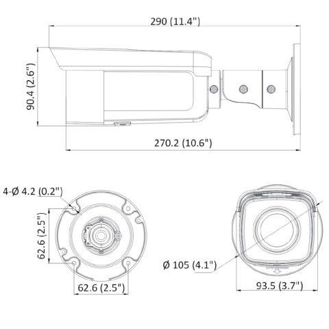 Rysunek techniczny kamery IP Hikvision AcuSense DS-2CD2T86G2-2I(2.8mm)(C) Rysunek techniczny kamery IP Hikvision AcuSense DS-2CD2T86G2-2I(2.8mm)(C)