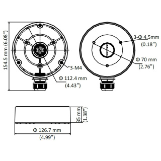 Puszka montażowa do kamer kopułkowych Hikvision DS-1280ZJ-DM8