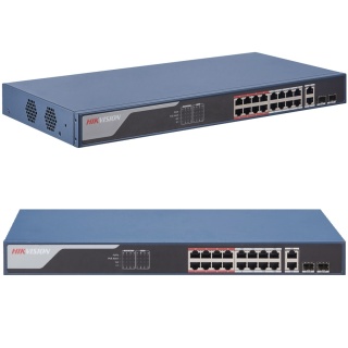 Switch POE 16 port zarządzalny Gigabit rack Hikvision DS-3E1318P-EI