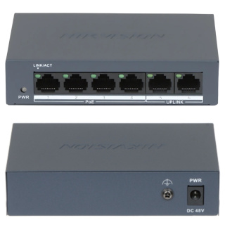 Switch POE 4 port zasilacz do kamer Hikvision DS-XS0106-P/Polish