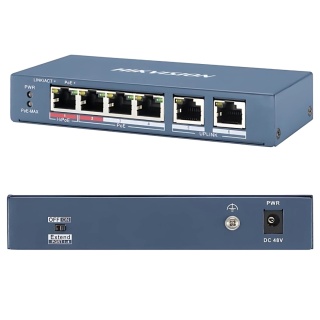 Switch POE 4 port zasilacz do kamer Hikvision Hi-PoE DS-3E0106HP-E