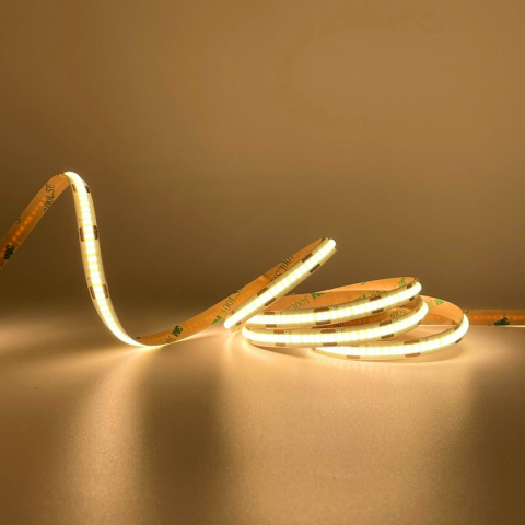 Taśma LED Ledy Pasek 5m Taśmy COB 24V 5W biała ciepła 3000K barwa