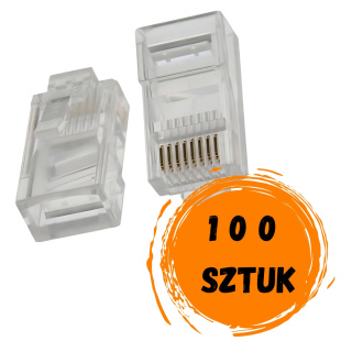 Wtyk RJ45 do zakończeń kabla sieciowego UTP kat. 5e 100 SZT