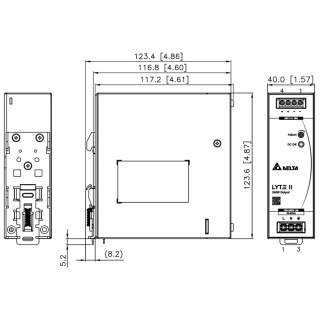 Zasilacz 12V 240W 20A na szynę DIN Delta regulowany DRL-12V240W1EN