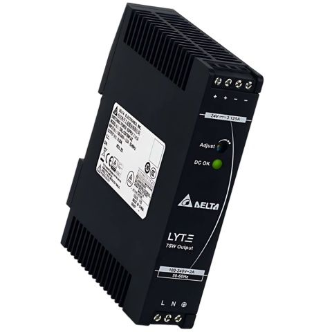 Zasilacz 12V 6.25W 75A na szynę DIN Delta regulowany DRL-12V75W1AZ Zasilacz 12V 6.25W 75A na szynę DIN Delta regulowany DRL-12V75W1AZ