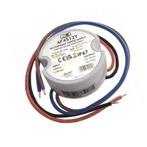 Zasilacz 12V 3.75A 45W LED dopuszkowy wodoodporny IP67 AF4512Y Zasilacz 12V 3.75A 45W LED dopuszkowy wodoodporny IP67 AF4512Y