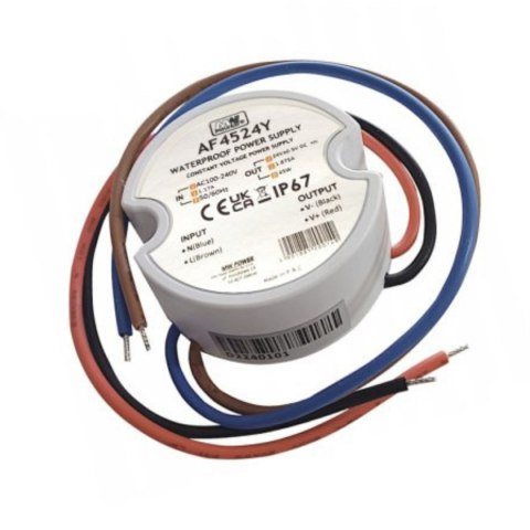 Zasilacz 24V 1.87A 45W LED dopuszkowy wodoodporny IP67 AF4524Y Zasilacz 24V 1.87A 45W LED dopuszkowy wodoodporny IP67 AF4524Y