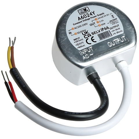 Zasilacz 24V 2.5A 60W LED dopuszkowy wodoodporny A6024Y Zasilacz 24V 2.5A 60W LED dopuszkowy wodoodporny A6024Y