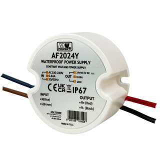 Zasilacz 24V 0.83A 20W LED dopuszkowy wodoodporny IP67 AF2024Y