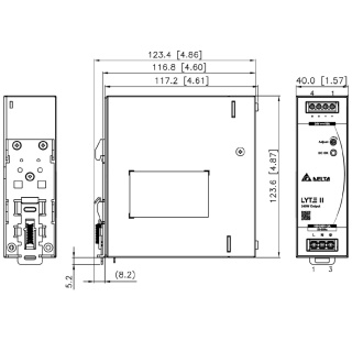 Zasilacz 24V 240W 10A na szynę DIN Delta regulowany DRL-24V240W1EN