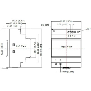 Zasilacz 48V 100W 2.1A LED regulowany na szynę DIN DL2-100-48-U