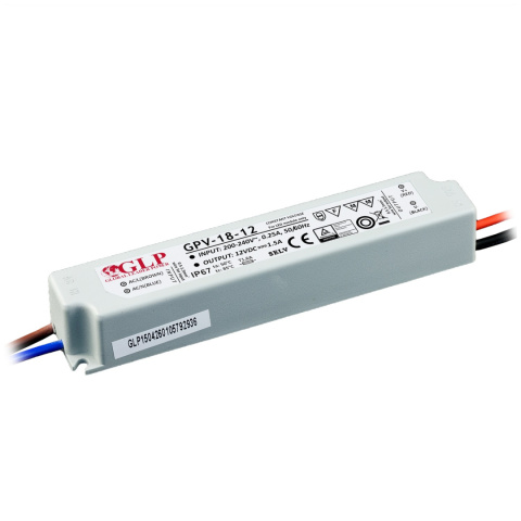 Zasilacz LED 12V 18W hermetyczny GPV-18-12 Zasilacz LED 12V 18W hermetyczny GPV-18-12