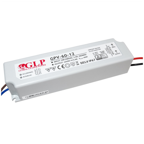 Zasilacz LED 12V 60W hermetyczny GPV-60-12 Zasilacz LED 12V 60W hermetyczny GPV-60-12
