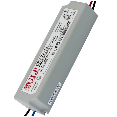 Zasilacz LED 12V 72W hermetyczny GPV-75-12 Zasilacz LED 12V 72W hermetyczny GPV-75-12