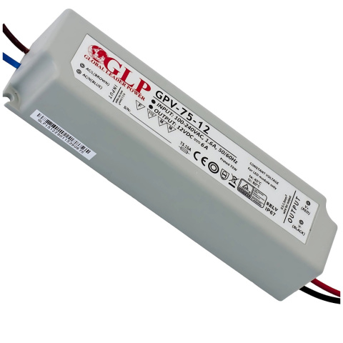 Zasilacz LED 12V 72W hermetyczny GPV-75-12 Zasilacz LED 12V 72W hermetyczny GPV-75-12
