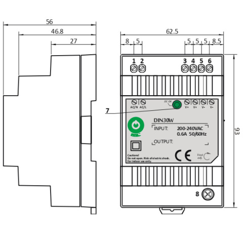 Zasilacz LED 15V 30W 2A na szynę DIN30W15