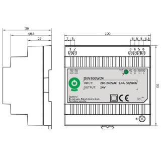 Zasilacz LED 24V 100W 4.15A na szynę DIN100W24