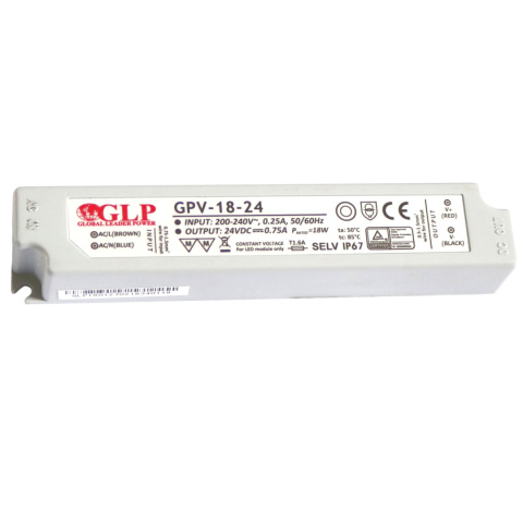 Zasilacz LED 24V 18W hermetyczny GPV-18-24 Zasilacz LED 24V 18W hermetyczny GPV-18-24