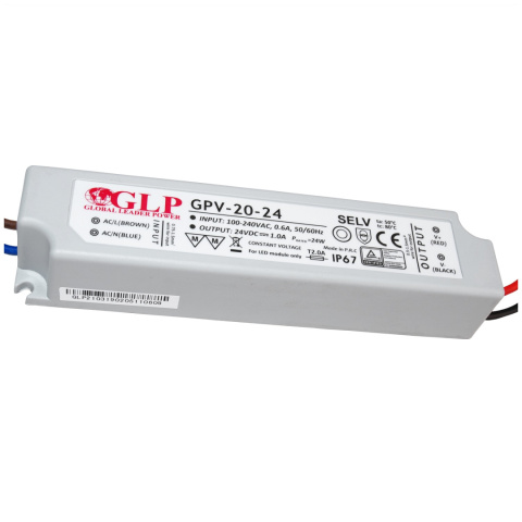 Zasilacz LED 24V 24W hermetyczny GPV-20-24 Zasilacz LED 24V 24W hermetyczny GPV-20-24