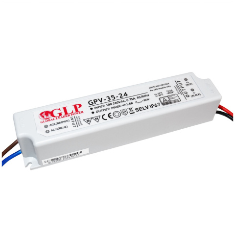 Zasilacz LED 24V 36W hermetyczny GPV-35-24 Zasilacz LED 24V 36W hermetyczny GPV-35-24