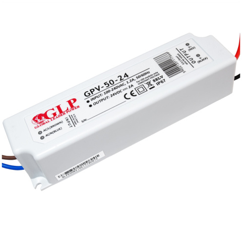 Zasilacz LED 24V 48W hermetyczny GPV-50-24 Zasilacz LED 24V 48W hermetyczny GPV-50-24