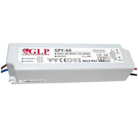 Zasilacz LED 36V 60W hermetyczny GPV-60-36 Zasilacz LED 36V 60W hermetyczny GPV-60-36