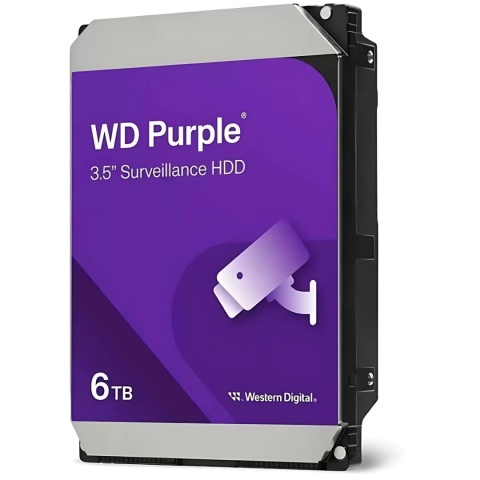 Dysk Twardy HDD 6TB SATA 3.5" Do Rejestratora Monitoringu WD PURPLE
