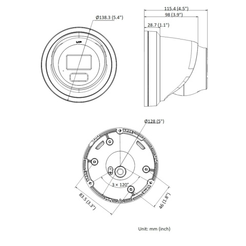 Kamera IP Hikvision AcuSense kopułkowa PoE 8Mpx DS-2CD2386G2H-IU 2.8mm