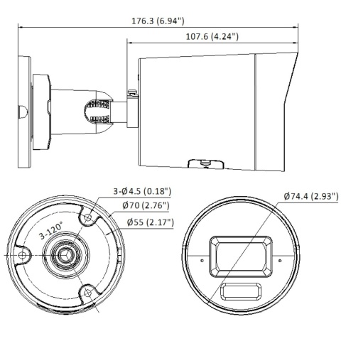 Kamera IP Hikvision AcuSense tubowa PoE 8Mpx DS-2CD2083G2-LI2U 2.8mm