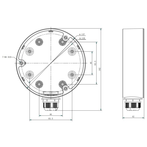 Puszka montażowa do dużych kamer kopułkowych Hikvision DS-1280ZJ-DM21