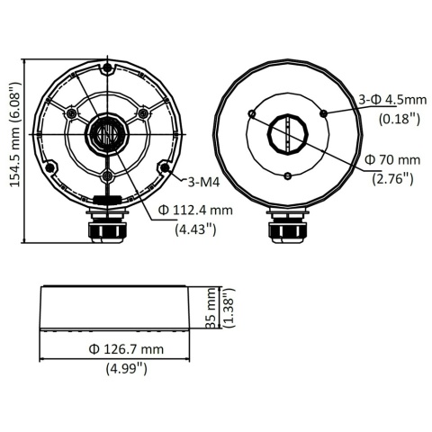 Puszka montażowa do kamer kopułkowych Hikvision DS-1280ZJ-DM8(Black)
