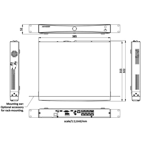 Rejestrator PoE 8 kanałowy IP Hikvision DS-7608NXI-K2/8P
