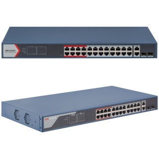 Switch POE 24 port zarządzalny Gigabit rack Hikvision DS-3E1326P-EI